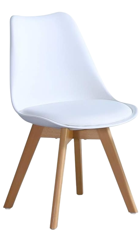 Nordic design dining chairs with wooden legs and sitting pads. 22